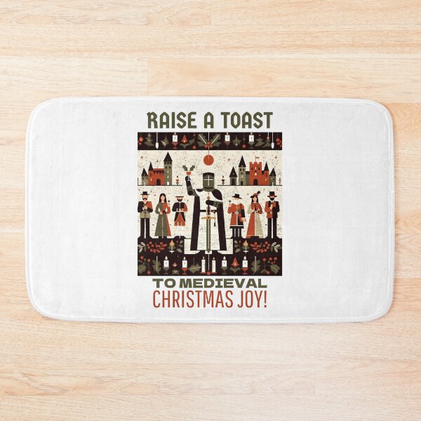 Item preview, Raise A Toast To Medieval Christmas Joy! Festive Scene With Knight And Medieval Revelers designed and sold by SplashTastic.