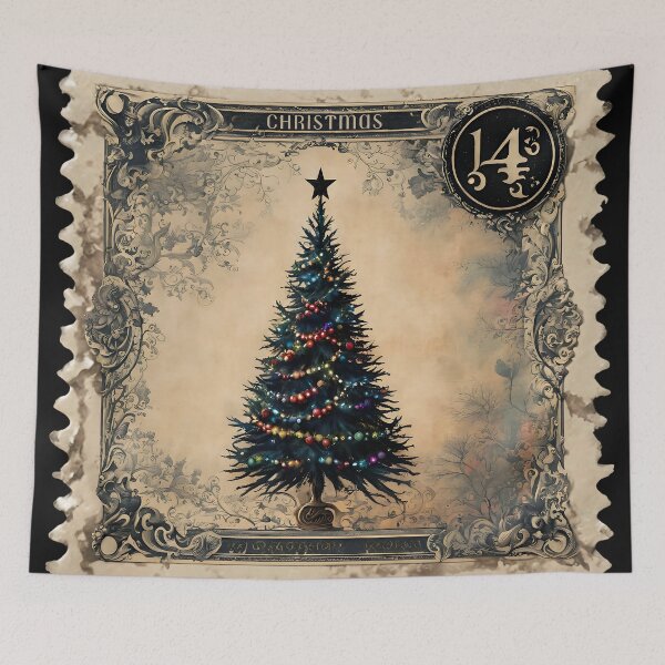 Item preview, Greetings: A Christmas Tree Vintage Stamp designed and sold by Vintagestamps.
