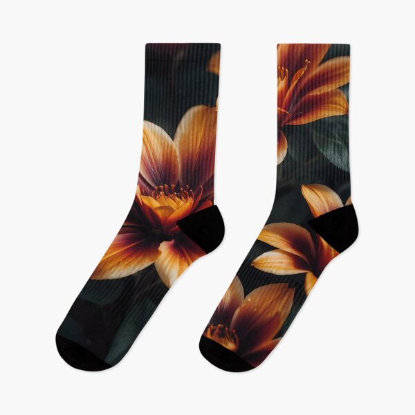 Item preview, Fiery floral on dark background designed and sold by NolineXpression.