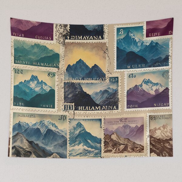 Item preview, Majestic Peaks II: A Vintage Himalayan Stamp designed and sold by Vintagestamps.