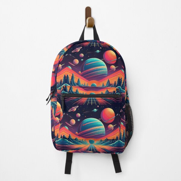 Item preview, Surreal Retro-Futuristic Space Landscape with Planets designed and sold by RaiyaTees.