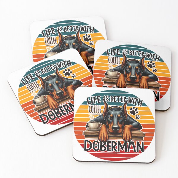 Item preview, Vintage Style Doberman and Coffee designed and sold by KelvinBlaze.