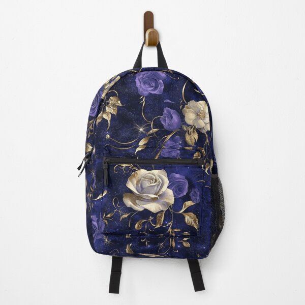 Item preview, Vintage Gold Rose Purple Midnight Flowers designed and sold by GrinGalore.