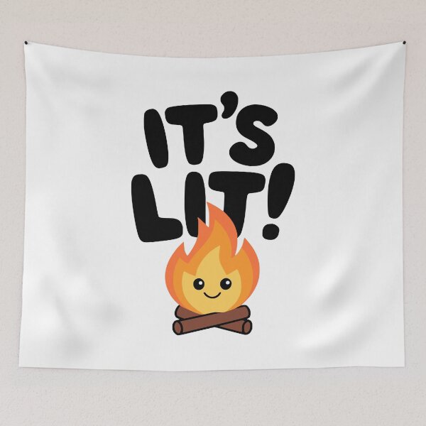 Item preview, It's Lit! Funny Cute Campfire Pun designed and sold by PMCreative.