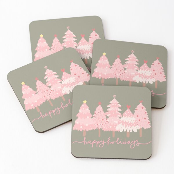 Item preview,   Pink Trees Cute Winter Christams Happy Holidays designed and sold by KolorellaS.