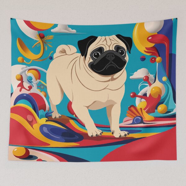 Item preview, Pug Dog Salvador Dali style designed and sold by YoshiArtDesign.