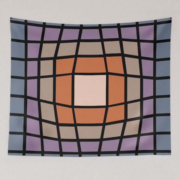 Item preview, Vasarely Homage 241107 Dusty Mauve, Warm Taupe, Burnt Sienna, Soft Peach Squares XL designed and sold by Malaconotus.