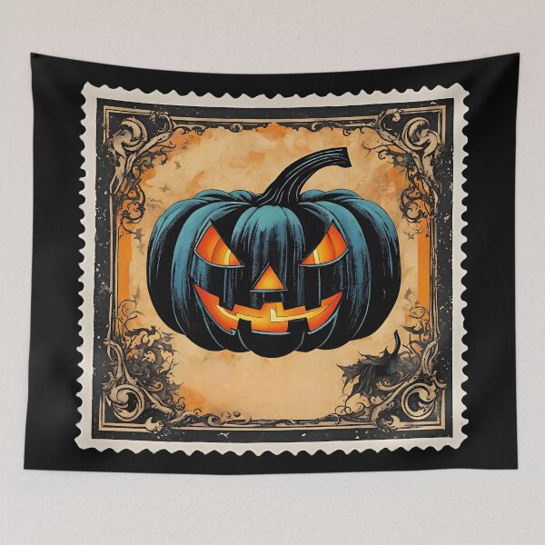 Item preview, Mr. Pumpkin II Halloween Spooky Stamp designed and sold by Vintagestamps.