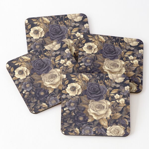 Item preview, Vintage Golden Purple Perfection Midnight Flowers designed and sold by GrinGalore.