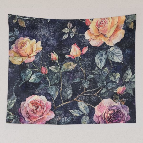 Item preview, Watercolor Roses Perfection Midnight Flowers designed and sold by GrinGalore.