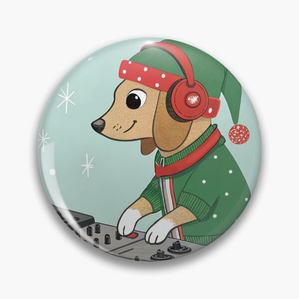 Item preview, DJ funny dog on Christmas Party designed and sold by AhArtMe.