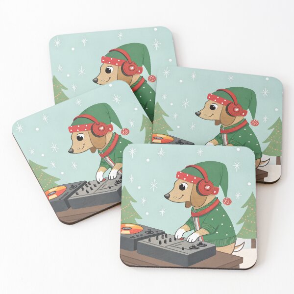 Item preview, DJ funny dog on Christmas Party designed and sold by AhArtMe.