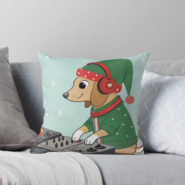 Item preview, DJ funny dog on Christmas Party designed and sold by AhArtMe.