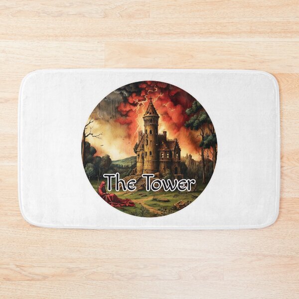Item preview, Medieval Major Arcana Tarot Cards - The Tower Engulfed by Flames Card designed and sold by Pixel Waite.