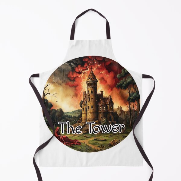 Item preview, Medieval Major Arcana Tarot Cards - The Tower Engulfed by Flames Card designed and sold by Pixel Waite.