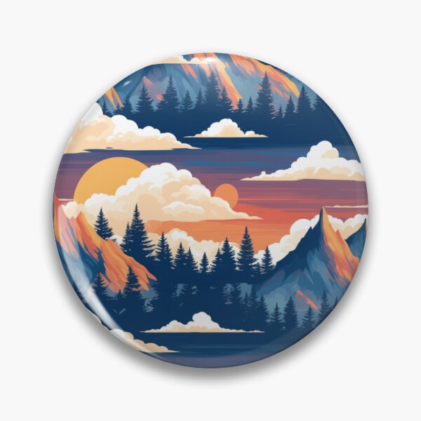Item preview, Mountains Pattern Sunrise designed and sold by NicolasGlowArt.