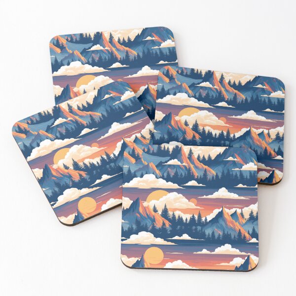 Item preview, Mountains Pattern Sunrise designed and sold by NicolasGlowArt.