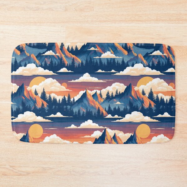 Item preview, Mountains Pattern Sunrise designed and sold by NicolasGlowArt.