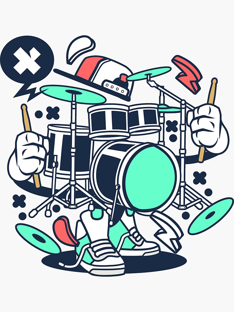 "Drum Set" Sticker for Sale by wearitout Redbubble