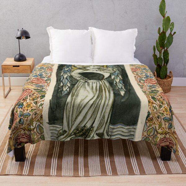 Item preview, ANGEL HOLDING MOON ,Day and Night Allegory with Roses and Birds designed and sold by BulganLumini.
