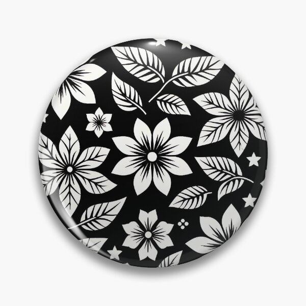 Artikelvorschau, Schlichtes schwarz-weißes Blumenmuster entworfen und verkauft von Haji Kamora.