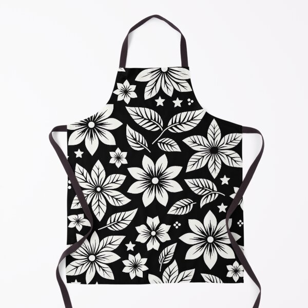 Item preview, Sleek black and white floral pattern designed and sold by Haji  Kamora.