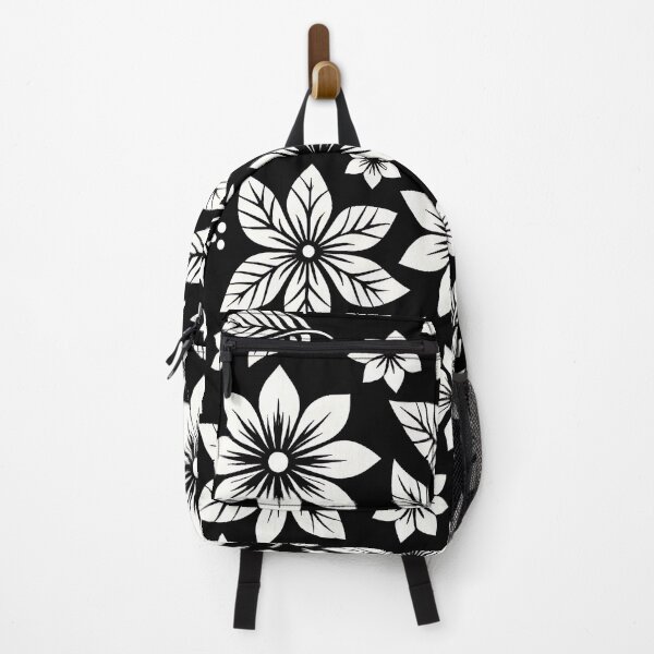 Item preview, Sleek black and white floral pattern designed and sold by Haji Kamora.