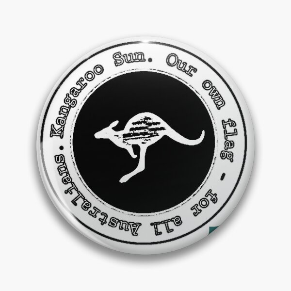 Item preview, Kangaroo Sun logo and mini flag. Our own flag, for all Australians. BW designed and sold by Kangaroo Sun.