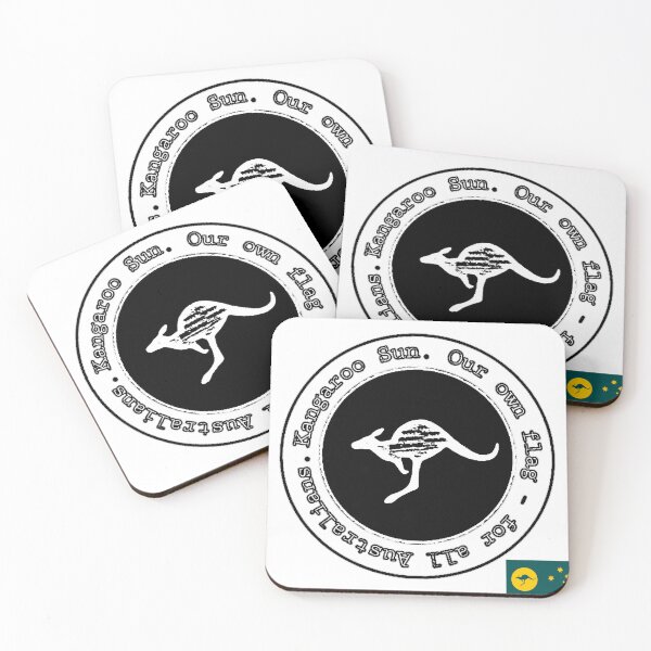 Item preview, Kangaroo Sun logo and mini flag. Our own flag, for all Australians. BW designed and sold by Kangaroo Sun.