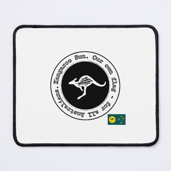 Item preview, Kangaroo Sun logo and mini flag. Our own flag, for all Australians. BW designed and sold by Kangaroo Sun.