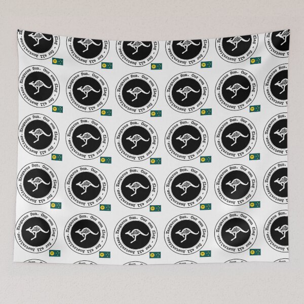 Item preview, Kangaroo Sun logo and mini flag. Our own flag, for all Australians. BW designed and sold by Kangaroo Sun.