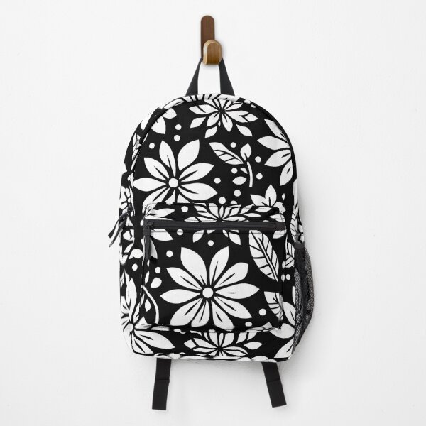 Item preview, Sleek black and white floral pattern designed and sold by Haji Kamora.