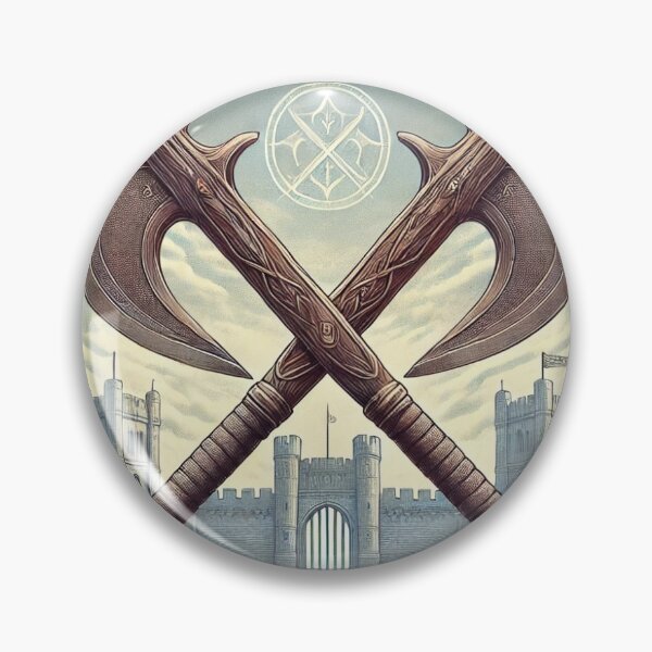 Item preview, "This is my comfort halberd" artwork featuring crossed halberds with a castle in the background designed and sold by Jacobs-Media.