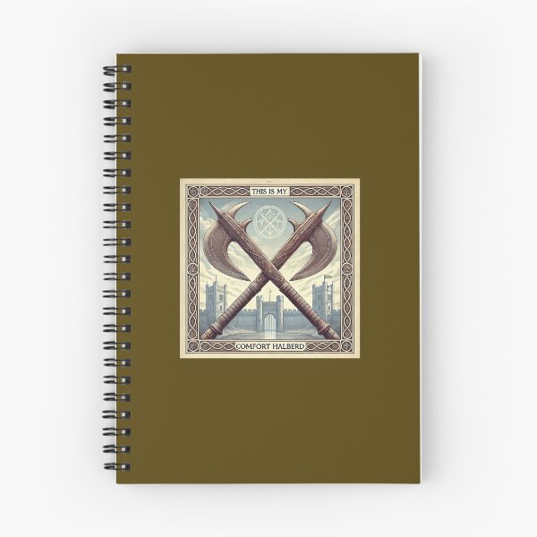 Item preview, "This is my comfort halberd" artwork featuring crossed halberds with a castle in the background designed and sold by Jacobs-Media.