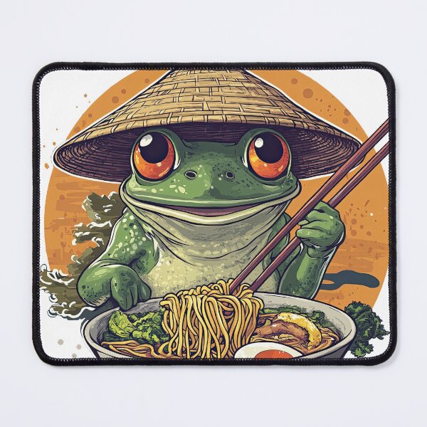 Item preview, Frog eating ramen - vintage paint designed and sold by Gaviani Design Studio.
