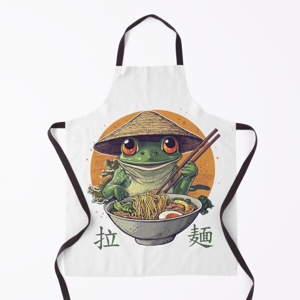 Item preview, Frog eating ramen - vintage paint designed and sold by Gaviani Design Studio.