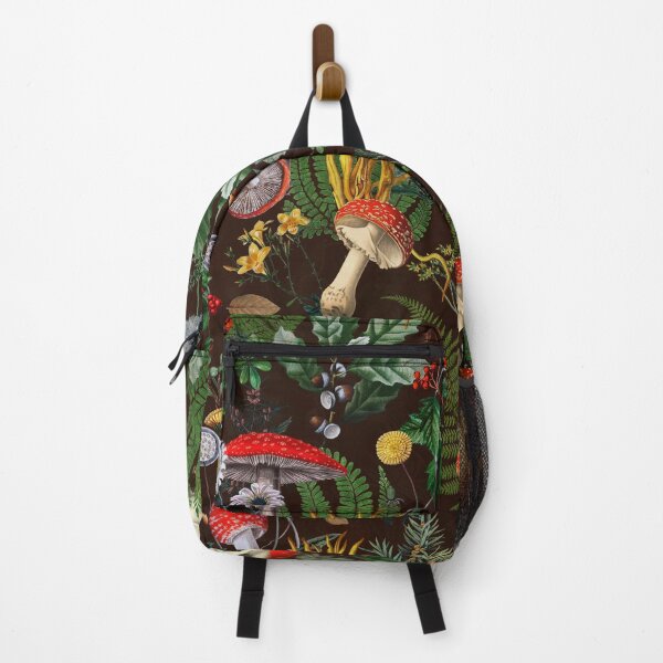Item preview, Black Mystic Vintage Autumn Mushroom Forest Pattern Nightgarden designed and sold by UtArt.