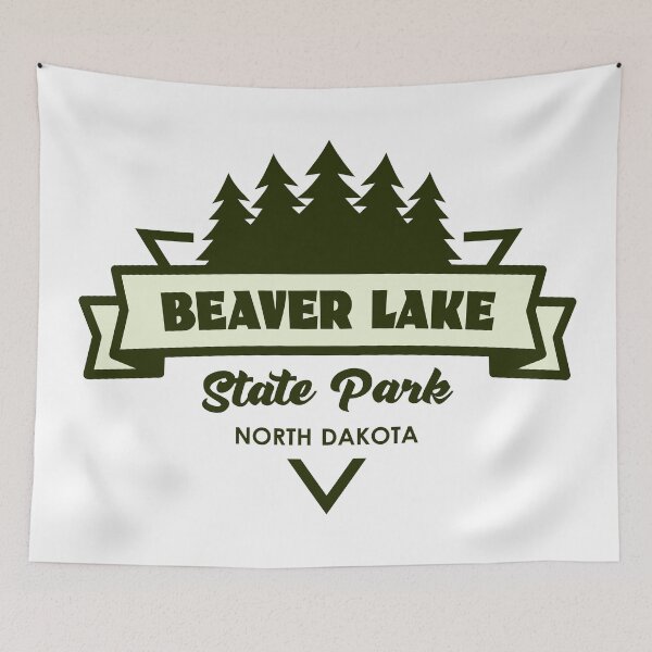 Item preview, Beaver Lake State Park North Dakota Trees And Ribbon designed and sold by bivenart.