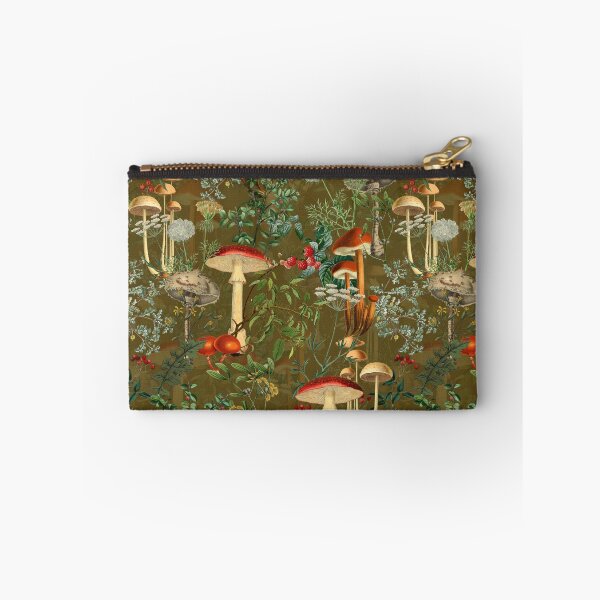 Item preview, Green Mystic Toadstools Vintage Autumn Mushroom Forest Pattern Nightgarden designed and sold by UtArt.