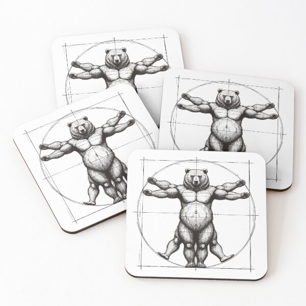 Item preview, Vitruvian Bear Sketch Drawing Gift designed and sold by Pineapple-Tree.