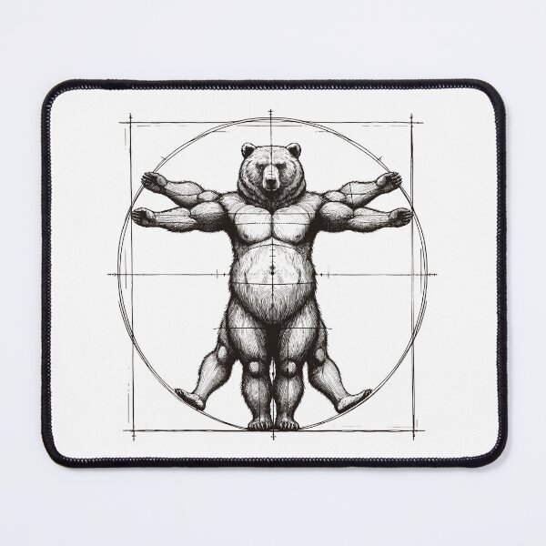Item preview, Vitruvian Bear Sketch Drawing Gift designed and sold by Pineapple-Tree.