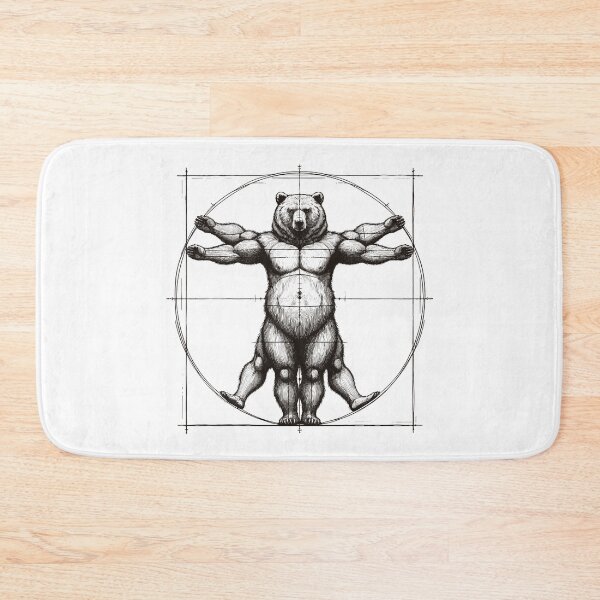 Item preview, Vitruvian Bear Sketch Drawing Gift designed and sold by Pineapple-Tree.