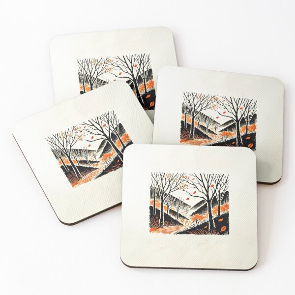 Item preview, Vintage Autumn Orange Ink Block Painting | Work Three designed and sold by CordonDesign.