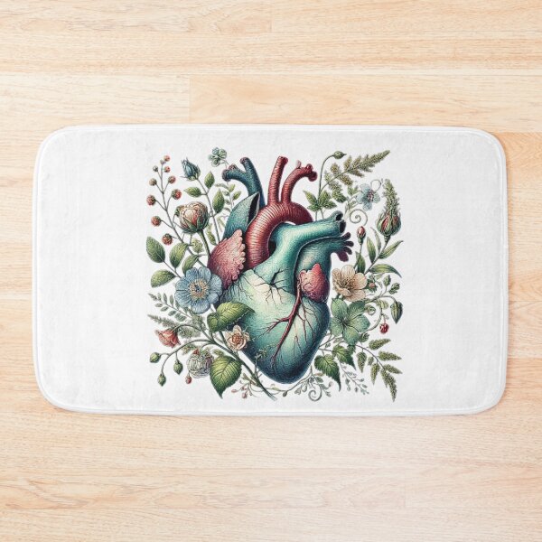 Item preview, Heart overgrown with florals 3 (cutout) - anatomy floral botanical watercolor illustration designed and sold by love3617.