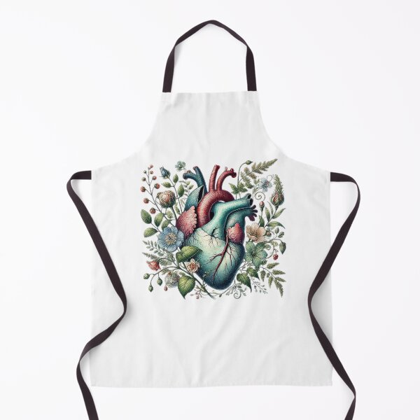 Item preview, Heart overgrown with florals 3 (cutout) - anatomy floral botanical watercolor illustration designed and sold by love3617.