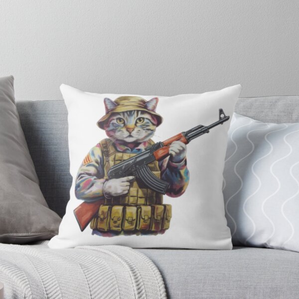Item preview, CAT SOLDIER ". CAT WITH AK 47 MEME FUNNY  designed and sold by Obinne.