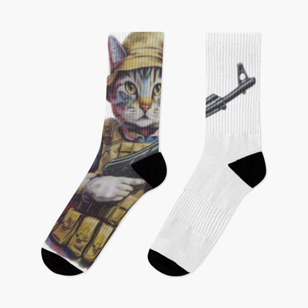Item preview, CAT SOLDIER ". CAT WITH AK 47 MEME FUNNY  designed and sold by Obinne.