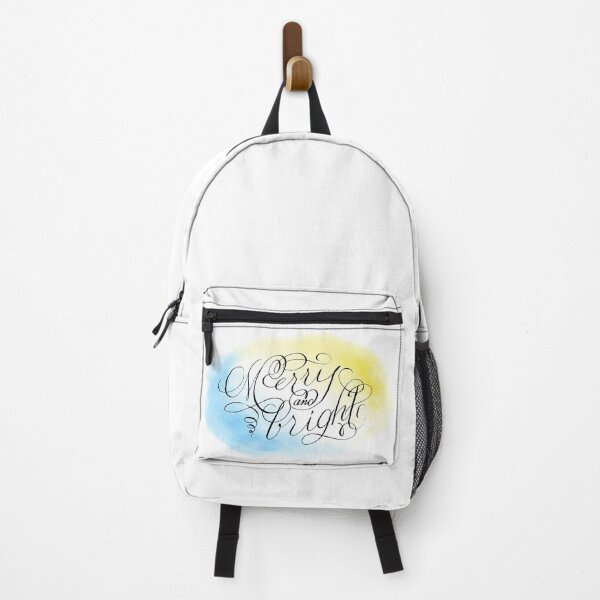 Item preview, Merry and Bright Calligraphy with Watercolor designed and sold by SarahJoyScribe.