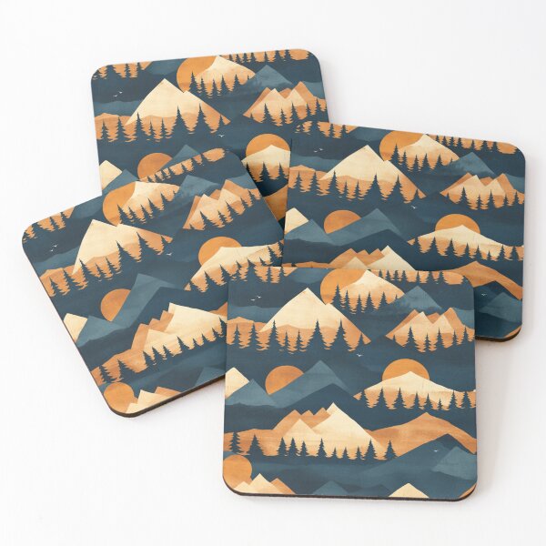 Item preview, Abstract Sunrise Mountains designed and sold by NicolasGlowArt.