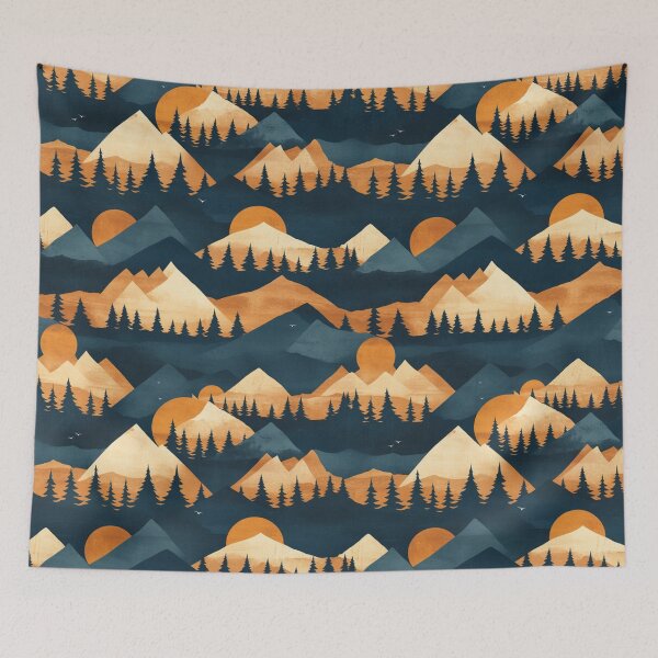 Item preview, Abstract Sunrise Mountains designed and sold by NicolasGlowArt.